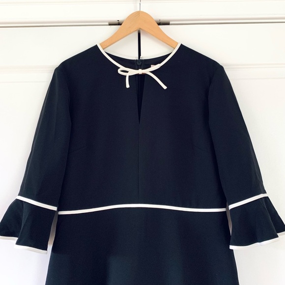 Ted Baker Dress Dindy Skater Bow Fit And Flare Black Contrast Trim Size 5 US 12 - Picture 3 of 8